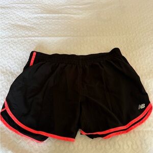 New Balance Women's Athletic Shorts in Black with Pink Trim